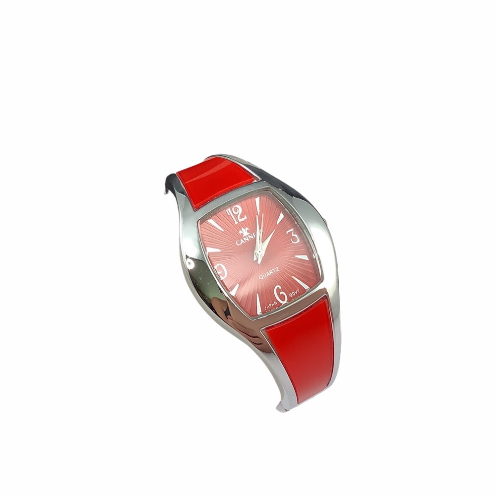 Vintage Y2K Cannes Womens Red Quartz Analog Hinge Watch